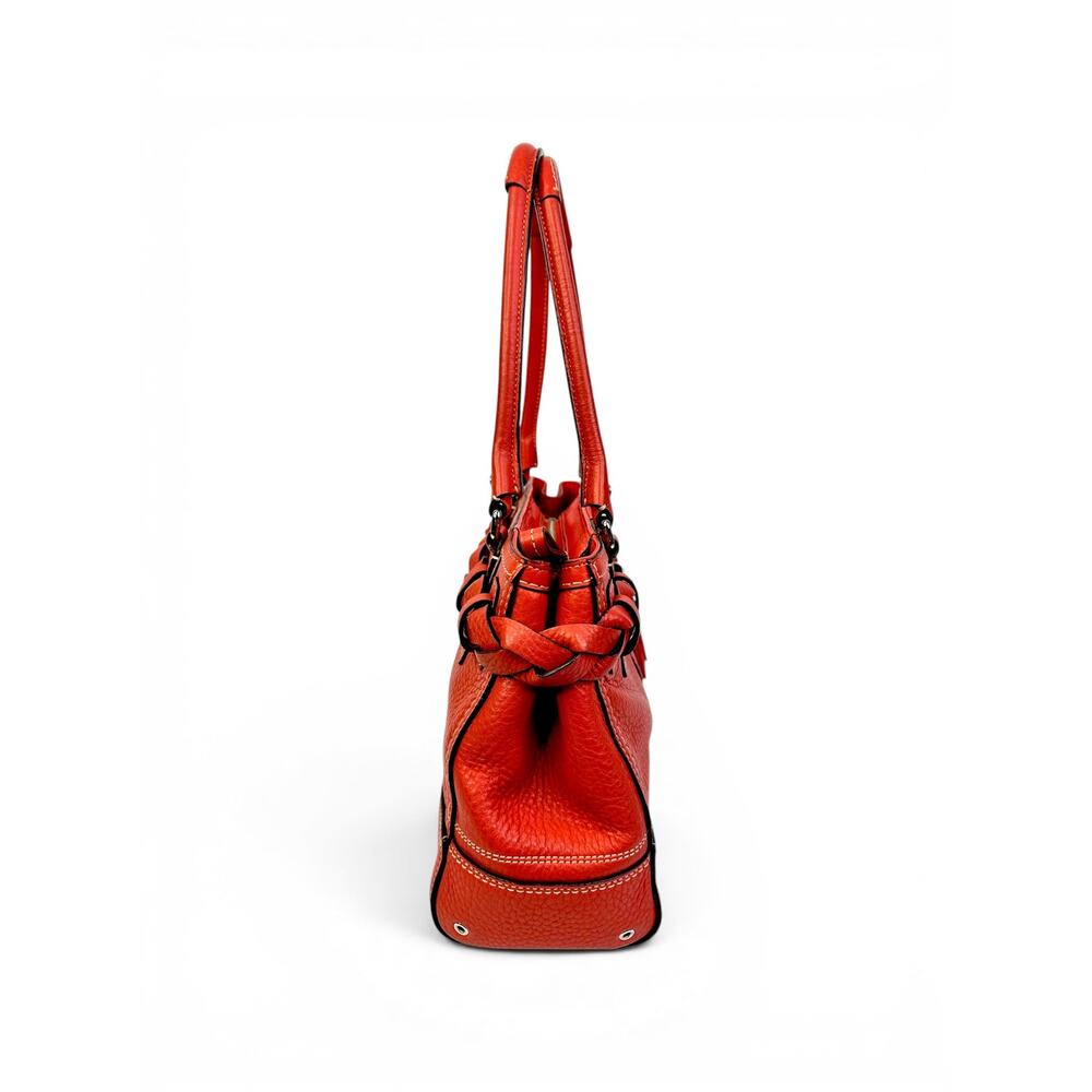 Vintage Coach Hamptons Braided Pebbled Leather Shoulder Bag W/ Red Tassel - Picture 4 of 16